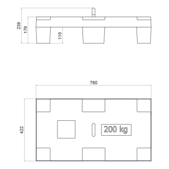 Wzorzec masy klasy M1 - 200 kg - żeliwo malowane